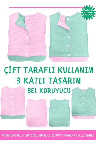 Joyous Mom Kids Muslin Baby Vest Organic Muslin Children's Vest Newborn Vest Winter Baby and Children's Vest