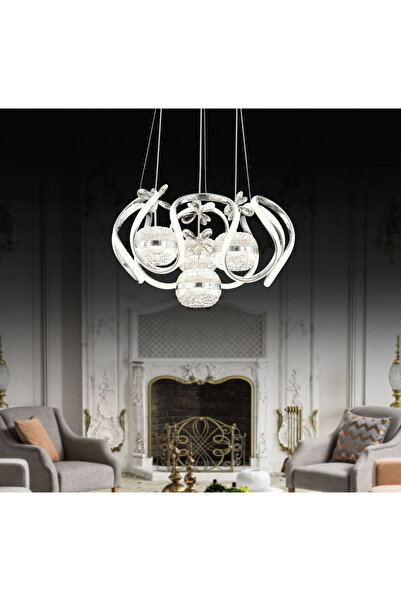 luxury modern aydınlatma KROM LEDLİ AVİZE PRENSES MODEL SALON