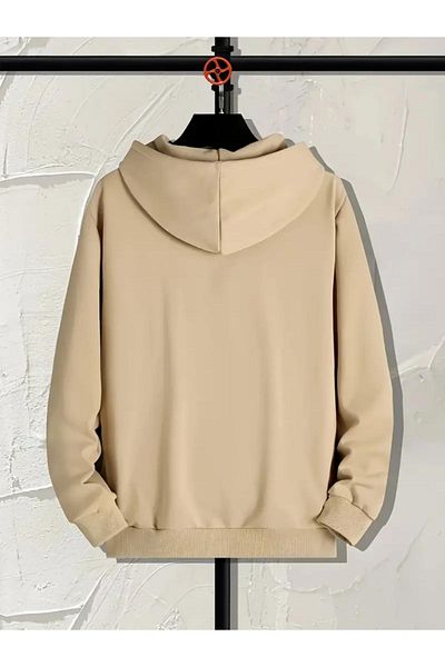 CAST COLLECTİON Μπεζ φούτερ Unisex - Τυπωμένο 'Do What Makes You Happy'