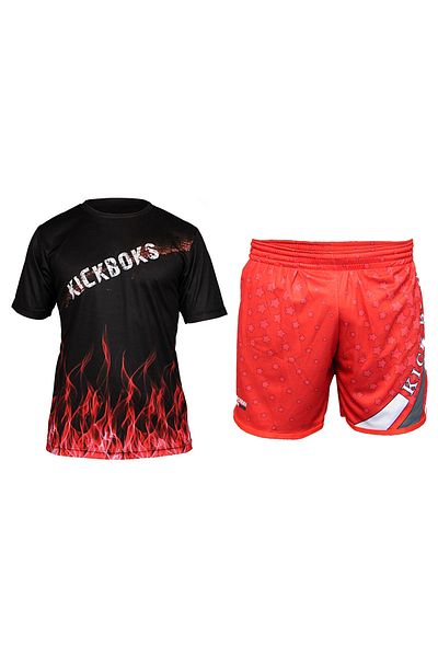 DO-SMAI Ψηφιακό τυπωμένο διπλό μποξ Kick Boxing Muay Thai Sports T-Shirt Σετ σορτς