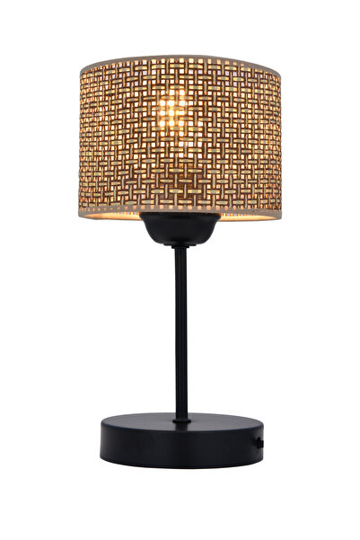 retro home design İkili Set Kahverengi Hazeran Şapkalı Abajur Masa Lambası Salon Yatak Odası