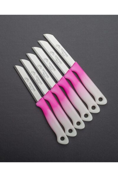 Solingen Tırtıklı Hit Pembe Tore Meyve Ve Sebze Bıcagı 6'lı