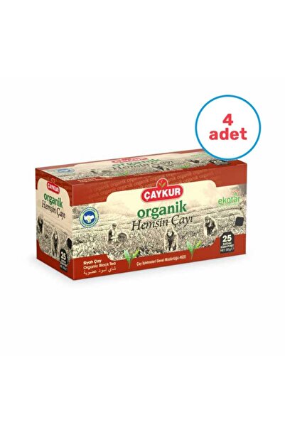 Çaykur 4 Adet Organik Hemşin Süzen Bardak Poşet Çay 25'li