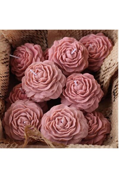 Handmade Bondia Soap Co. Şakayık Kokulu Mum Dekoratif Davet Nikah Söz Nişan Kına