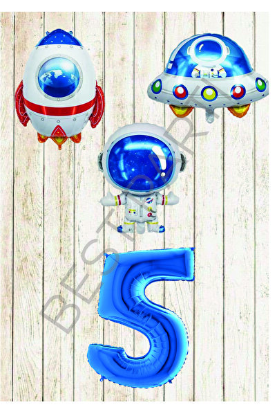 BEST PARTİ DOĞUM GÜNÜ PARTİ SÜSLERİ العمر 5 - مجموعة بالونات فويل زرقاء تحت ع...