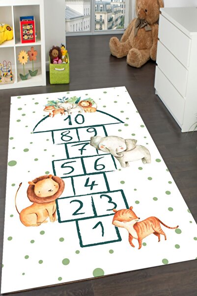 Washable Anti-Slip Base SPONGE Filled Children Play Rug Antiallergic Dustproof