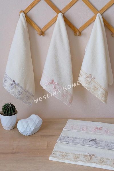 Meslina Home 30x50 Cm 3-Piece Bow Towel Set - hs-fyonk30x50