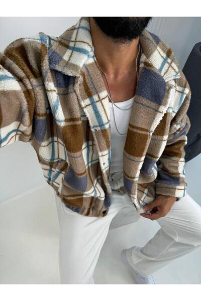 Baycombine35 Erkek İçi Astarlı Çok Desenli Peluş Mont