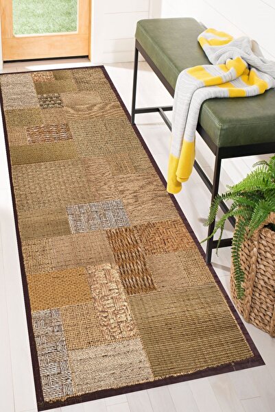 SÜNGERSAN Hasır Görünümlü Kaymaz Taban Silinerek Temizlenebilir Sünger Dolgul...