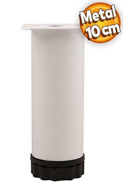 Badem10 Akça Ayarlanabilir Metal 10 Cm Beyaz Dolap Mobilya Kanepe Koltuk Baza...