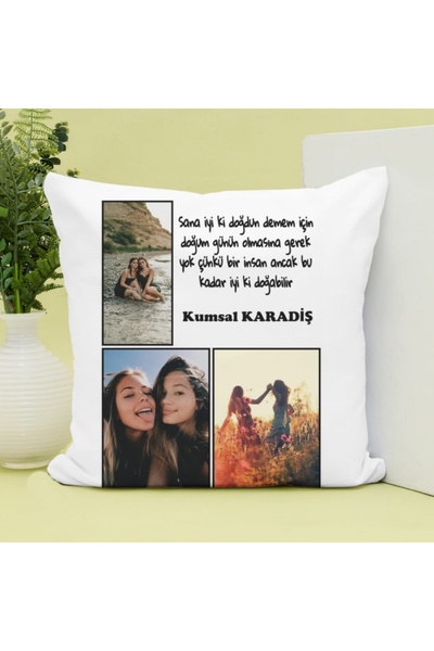Kişiye Özel Doğum Günü Mesajlı Yastık