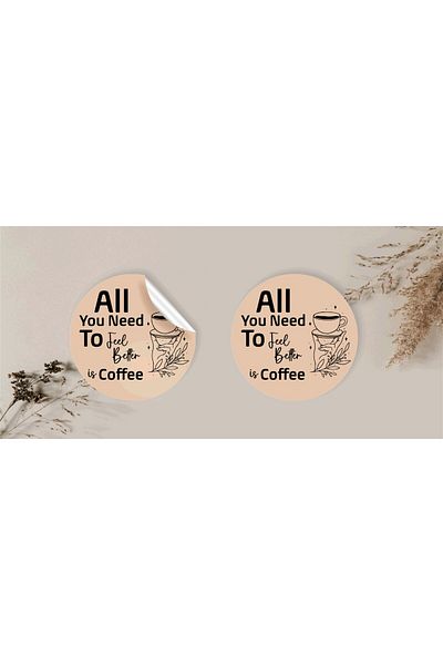 anka design 48 Pieces of Coated Sticker and Cargo Label - 4X4Cm - Coffee