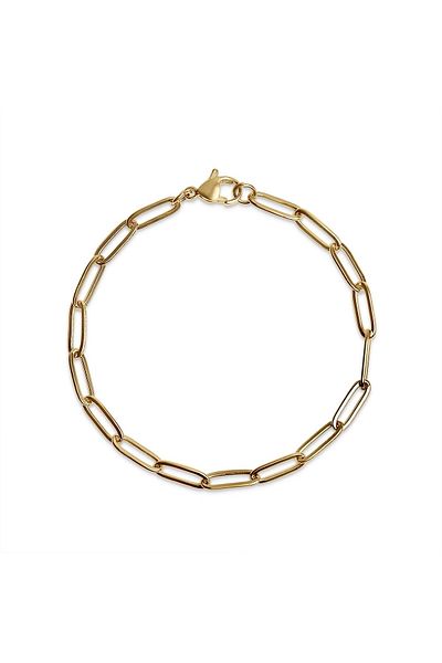 neslyaccessories سوار من الفولاذ المقاوم للصدأ - مشبك ورق مع سلسلة