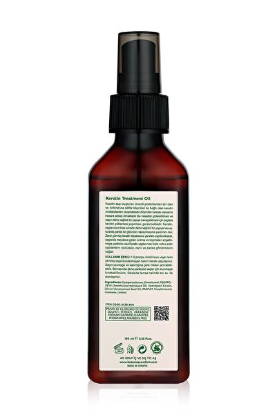 BOTANICA COMFORT Aşırı Yıpranmış Saçlar Için Keratin Bakım Yağı 100 ml