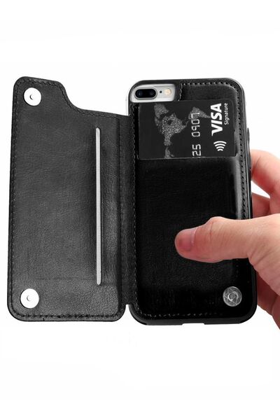 Lima Iphone 7 Plus Kılıf Kartlıklı Cüzdanlı Akıllı Lüx Kılıf Darbe Dayanıklı Cüzdanlı Kılıf