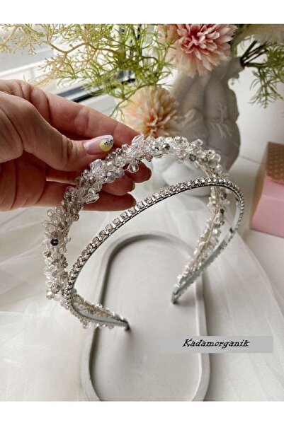Kadamorganik Ανοιχτό κρυστάλλινο στέμμα και αξεσουάρ μαλλιών για νύφη και αρρ...