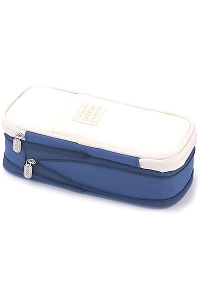 Streak Blue Color Travel Stationery Makeup Bag - Pencil Case and Desk Accessory Organizer
