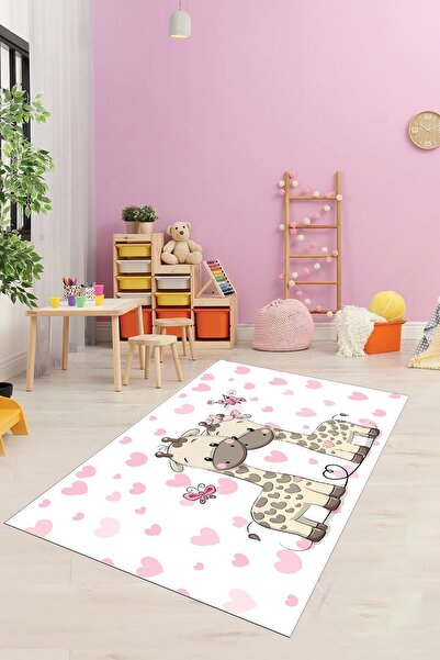 SÜNGERSAN Dijital Baskılı Kaymaz Taban Yıkanabilir Tay Tüyü Kumaş Çocuk Odası...