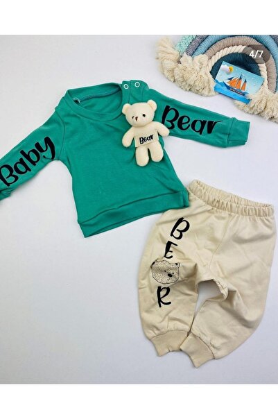 Combed Cotton Set with Teddy Bear