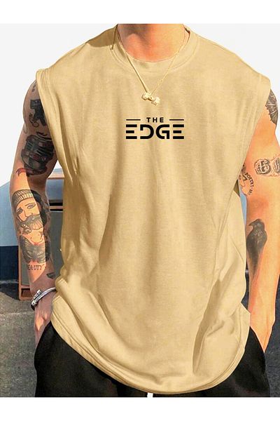 FAVORİST Ανδρικά - EDGE εμπριμέ αμάνικα φανελάκια, υπερμεγέθη αθλητικά ρούχα
