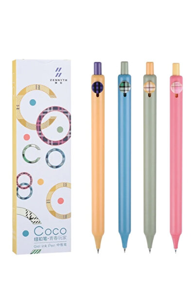 Vox Art Roller Kalem 0.4mm - Zennyth Coco Macaron Renkler 4'lü - Siyah