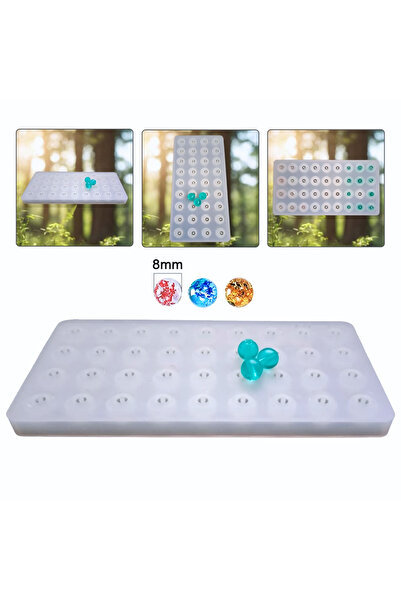 Eminonutoptanci Epoksi Silikon Tesbih Kalıbı 36 Lı 8 MM Boncuk Silikon Kalıp