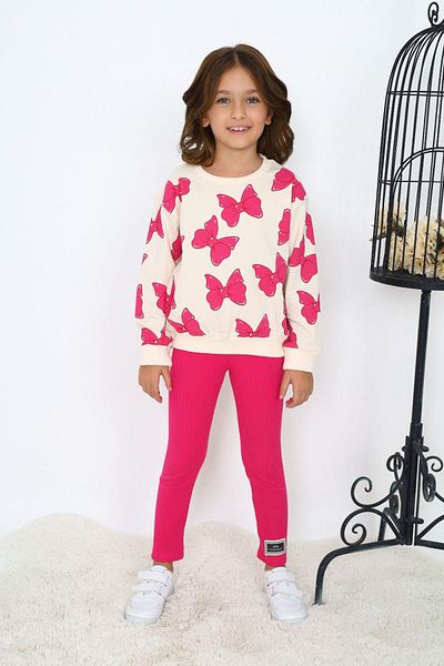 ÖYKÜ KİDS Bow Patterned Two Thread Set for Girl