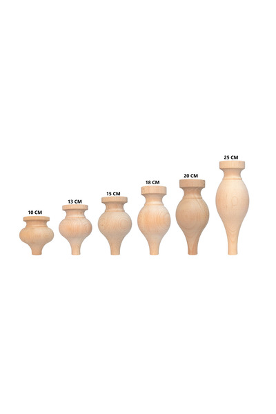 gökçe ahşap 15 Cm Yükseklik 9,2 Cm Çap Mg-007-06 Ahşap Torna Ayak 4 Lü Set
