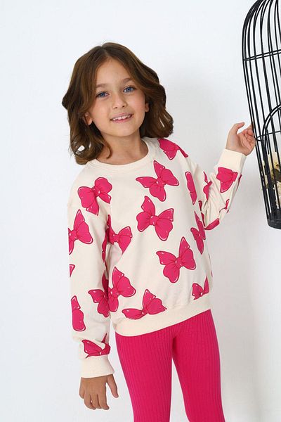 ÖYKÜ KİDS Bow Patterned Two Thread Set for Girl