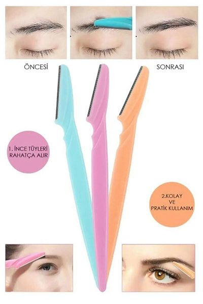 Fantazer Noul sezon, ergonomic, fără iritații, instrument de îndepărtare a părului facial, pentru îndepărtarea mustaților, set de 3 aparate de ras pentru sprâncene