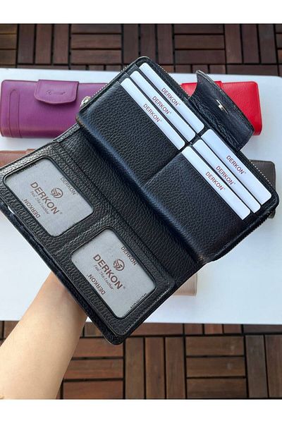 DERKON Genuine Leather Multi-Purpose Women's Wallet