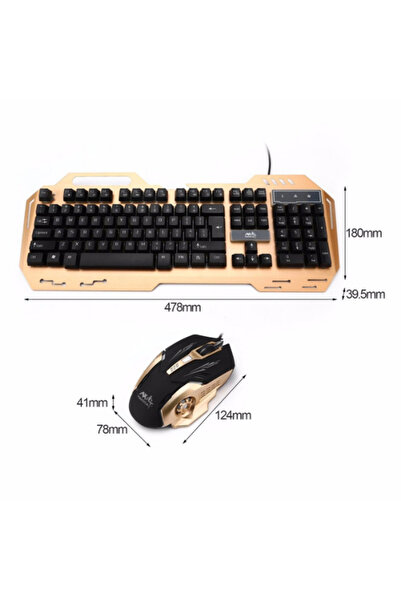 Genel Markalar Mekanik Hisli Led Işıklı Gaming Oyuncu Klavye Mouse Seti Mouse Pad Hediye