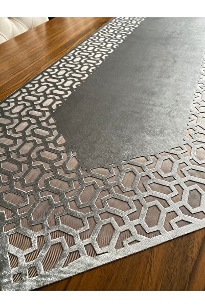 NURHAN HOME COLLECTION Trendy Model Silver Color Table Runner