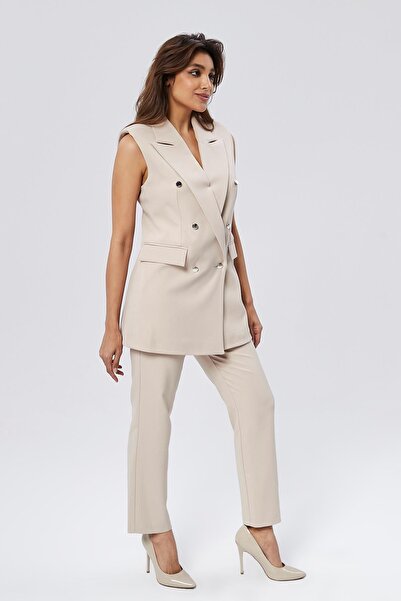 Appleline Κλασικό Vintage Γυναικείο Γιλέκο - Κουμπωτό, ΜΠΕΖ