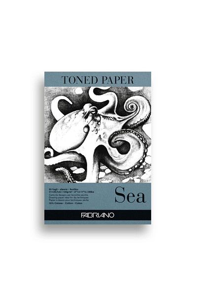 Fabriano Toned Paper Drawing Block A4 120gr. 50 Sea - Sea