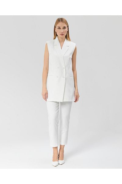 Appleline White Women's Vintage Vest - Buttoned