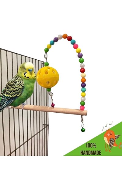 NOTREMONDEPET Muhabbet Kuşu Zilli Stres Topu Tünekli