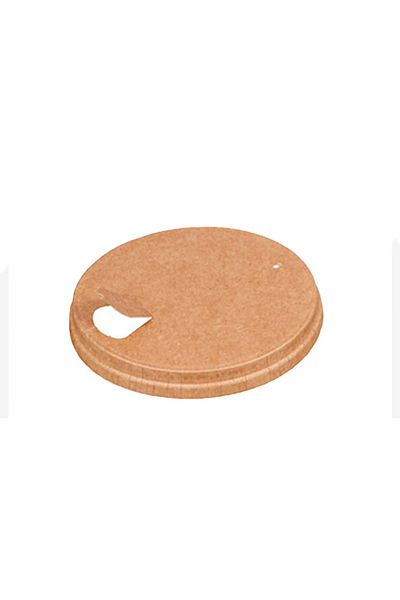 Kraft Kraft Cardboard - 14-16 oz Hot Drink Cap with Perforated Hole - 50 Pieces