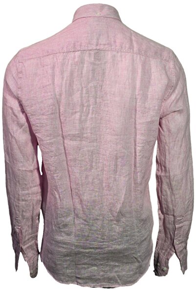 Campione 1709728 Чоловіча сорочка з льону - смугаста та рожева