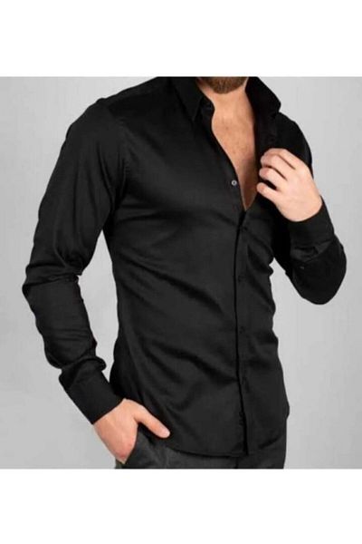 ADVANTE DAYBOGLU LONG SLEEVE SLIM FIT COTTON SATIN MEN'S SHIRT