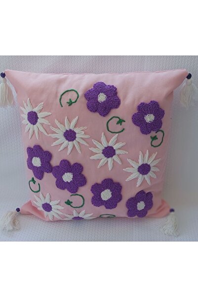 Şaheser 43x43 özel tasarım punch el nakışlı kırlent