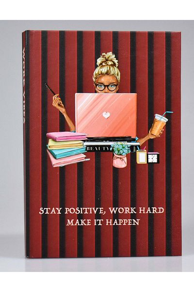 4nio Lined Thick Cover Business Notebook for Women