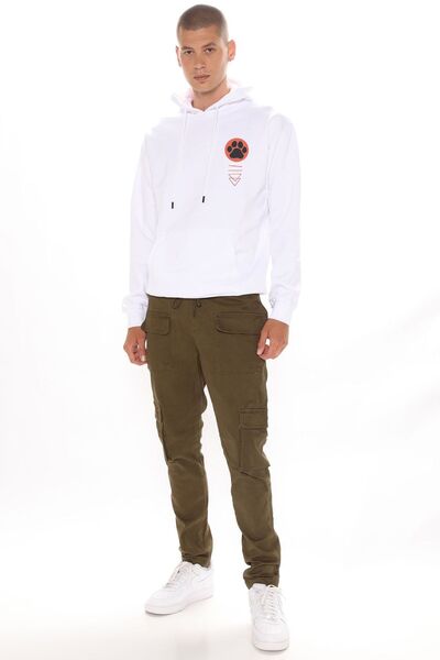 DEEPSENCE Ανδρικό φούτερ με μοτίβο γάτας Samurai - Με κουκούλα και στάμπα στην πλάτη