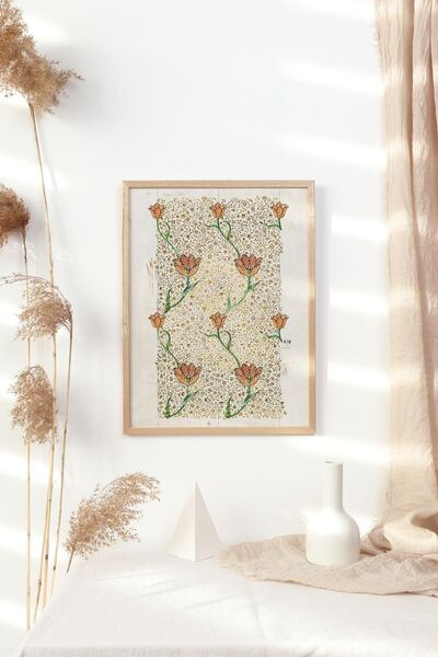 epiqart William Morris - Ahşap Desenli Çerçeve