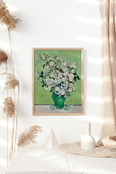 epiqart Güller (1890), Vincent Van Gogh - Ahşap Desenli Çerçeve