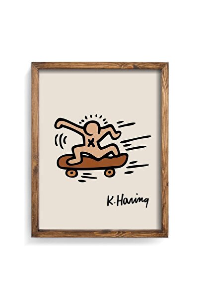 epiqart K.haring - Wood Patterned Frame