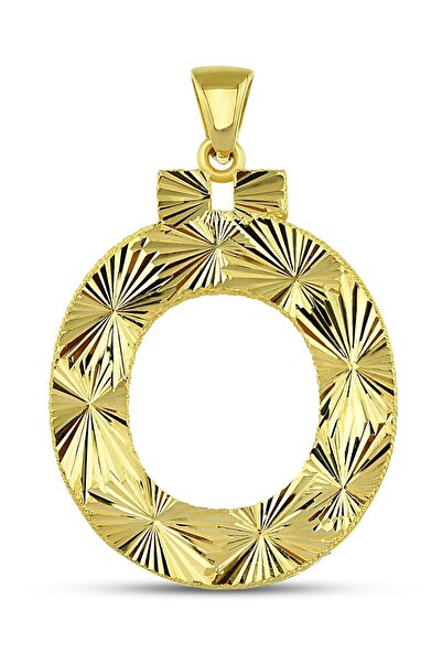 Altınkesesi 14 Ayar Altın Kalemli Parlak Ö Harfi Kolye Ucu