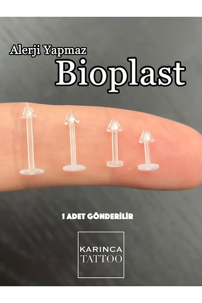 Karınca Piercing Transparent Bioplast Piercing - Allergy Free, Labret Conch Tragus Helix Flat Lip Snake Bites Nose
