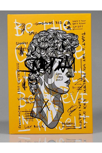 4nio Thick Covered Lined Yellow Sculpture Notebook