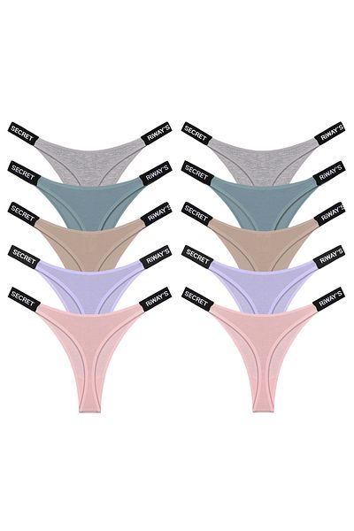 riways secret Cotton Side Tape Rubber Thong 10 Pack
